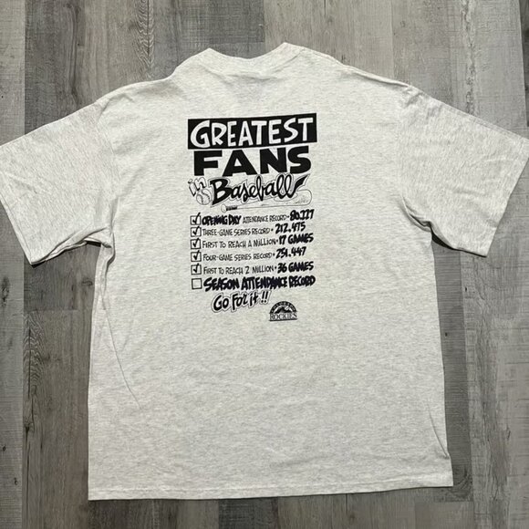 VTG Colorado Rockies Official Record Holder NWT Baseball MLB Sportswear T Shirt - Picture 2 of 4
